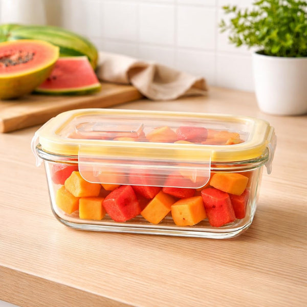 Rectangle Food Storage Container with Airtight Glass Lid