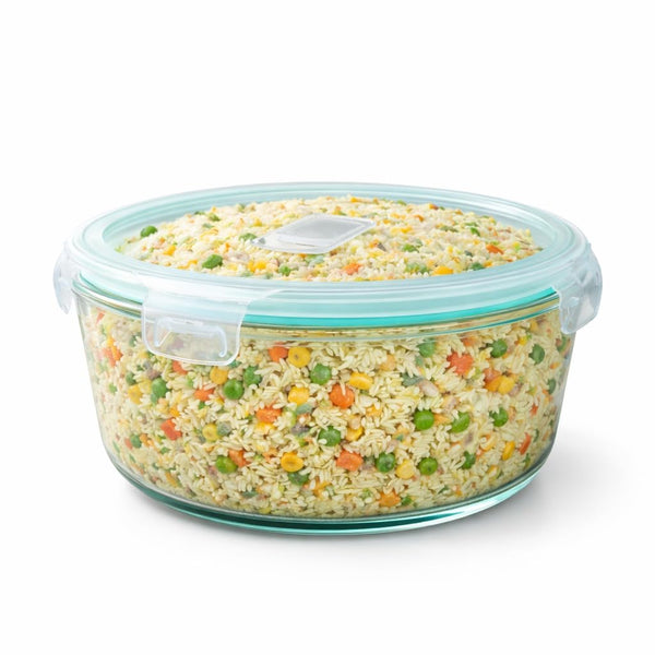Fresh Lock Borosilicate Glass Round Container