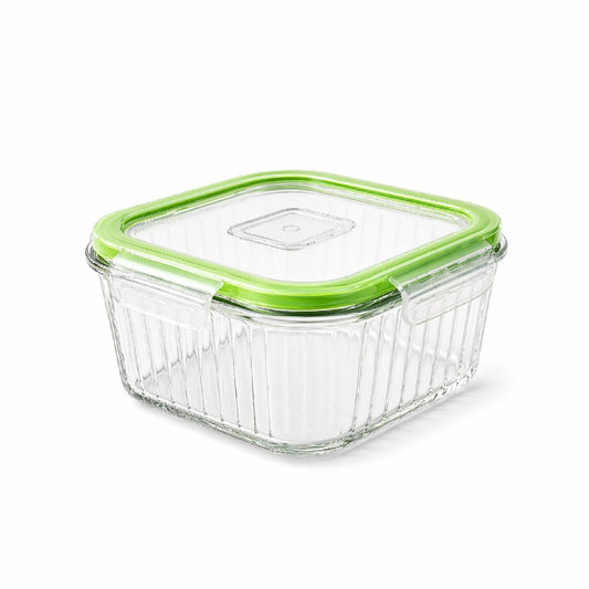 Premium Square Glass Food Storage Container Set with Airtight Lid