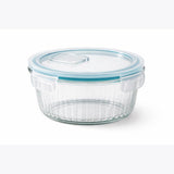 Fresh Lock Borosilicate Glass Pro Round Food Storage Container with Airtight Clip Lock Lid