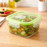 Fresh Lock Borosilicate Glass Square Container
