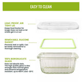 Premium Glass Tiffin with Bag | 320 x 3 Square Container Lunchbox