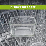 Glass Tiffin with Bag | 320 x 3 Square Container Lunchbox
