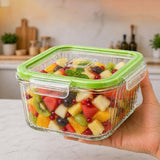 Premium Square Glass Food Storage Container Set with Airtight Lid
