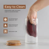 Elora Bamboo Lid Borosilicate Glass Round Jar 1 pc- 500ml