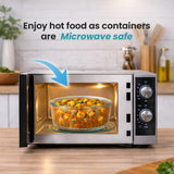 Fresh Lock Borosilicate Glass Pro Round Food Storage Container with Airtight Clip Lock Lid