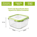 Premium Square Glass Food Storage Container Set with Airtight Lid