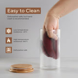 Elora Borosilicate Glass Storage Jar 1pc & 1000ml with Bamboo Lid