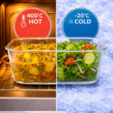 Rectangle Food Storage Container with Airtight Glass Lid