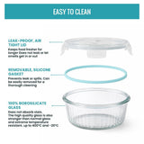Premium Glass Tiffin with Bag | 400 x 3 Round Container Lunchbox