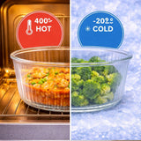 Fresh Lock Borosilicate Glass Pro Round Food Storage Container with Airtight Clip Lock Lid