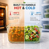 Premium Square Glass Food Storage Container Set with Airtight Lid