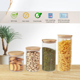 Elora Bamboo Lid Borosilicate Glass Round Jar 1 pc- 500ml