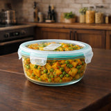Fresh Lock Borosilicate Glass Round Container