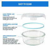 Fresh Lock Borosilicate Glass Round Container