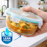 Fresh Lock Borosilicate Glass Round Container