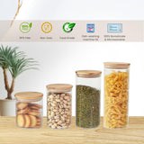 Elora Borosilicate Glass Storage Jar 1pc & 1000ml with Bamboo Lid