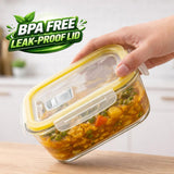 Rectangle Food Storage Container with Airtight Glass Lid