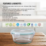 Glass Tiffin with Bag | 400 x 3 Round Container Lunchbox