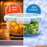 Fresh Lock Borosilicate Glass Round Container