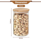 Elora Borosilicate Fluted Glass Round Jar 750 ml - Set of 1 pc