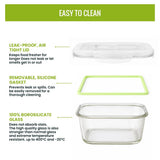 Glass Tiffin with Bag | 320 x 3 Square Container Lunchbox